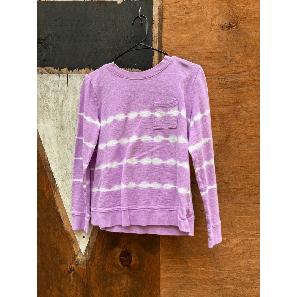 Talbots Sweatshirt Petite Small Purple Excellent Tie Dye Pocket Crewneck Top